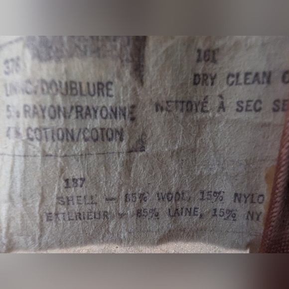 Women's Neutral Wool trench coat. Nicolinni Vintage size 6/8 - Picture 10 of 17